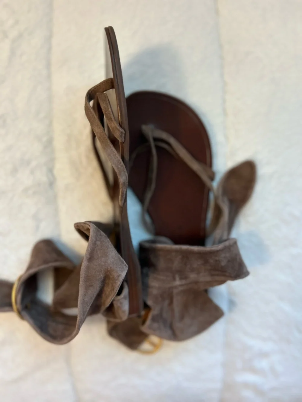 New Chie Mihara Brown Suede Wrap Sandals size 38 - Picture 12 of 12